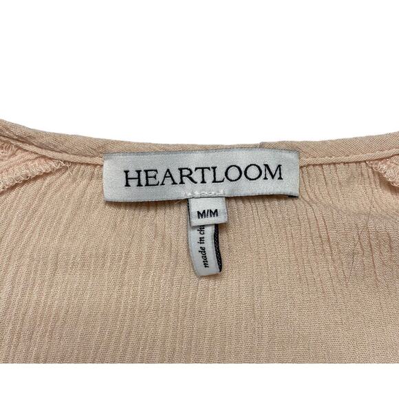 HEARTLOOM Crochet Pink Peasant Cottage Blouse Tunic Size Medium Boho Hippy - Picture 7 of 12